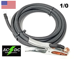 25 Foot 1/0 Welding Cable Lead with Ground Clamp & Lug