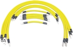 AC/DC WIRE AND SUPPLY 1 Gauge E-Z-GO TXT Golf Cart Battery Cables (13 pc Set) Braided Color Set Yellow