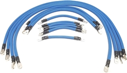 AC/DC WIRE AND SUPPLY 1 Gauge E-Z-GO TXT Golf Cart Battery Cables (13 pc Set) Braided Color Set Neon Blue