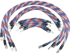 AC/DC WIRE AND SUPPLY 1 Gauge E-Z-GO TXT Golf Cart Battery Cables (13 pc Set) Braided Color Set Patriot
