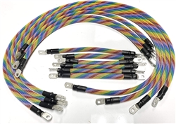AC/DC WIRE AND SUPPLY 4 Gauge E-Z-GO TXT Golf Cart Battery Cables (13 pc Set) Braided Color Set Rainbow