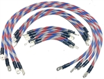 AC/DC WIRE AND SUPPLY 6 Gauge E-Z-GO TXT Golf Cart Battery Cables (13 pc Set) Braided Color Set Patriot
