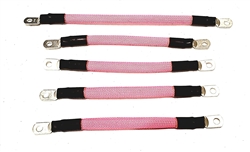 1 Gauge ACDC WIRE AND SUPPLY Golf Cart Braided Battery Cable Set, (Pink) E-Z-GO 1994 & UP MED/TXT 36V U.S.A Made