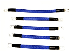 4 Gauge ACDC WIRE AND SUPPLY Golf Cart Braided Battery Cable Set, (Blue) E-Z-GO 1994 & UP MED/TXT 36V U.S.A Made