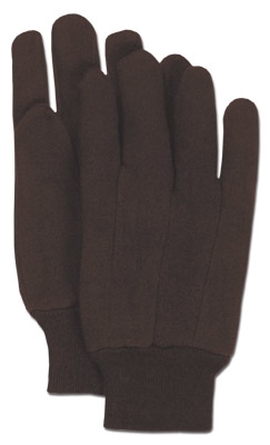 BROWN JERSEY GLOVE - KNIT WRIST