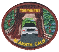 KLAMATH TOUR THRU TREE souvenir embroidered patch