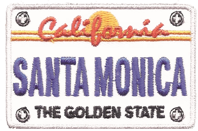 SANTA MONICA license plate souvenir patch