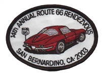 14tTH ANNUAL ROUTE 66 RENDEZVOUS - SAN BERNARDINO souvenir patch - Corvette