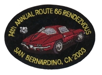 14TH ANNUAL ROUTE 66 RENDEZVOUS - SAN BERNARDINO souvenir patch - Corvette