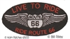 LIVE TO RIDE ROUTE 66 orange letters