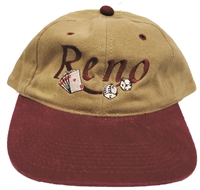 Reno embroidered low profile brushed cotton cap.