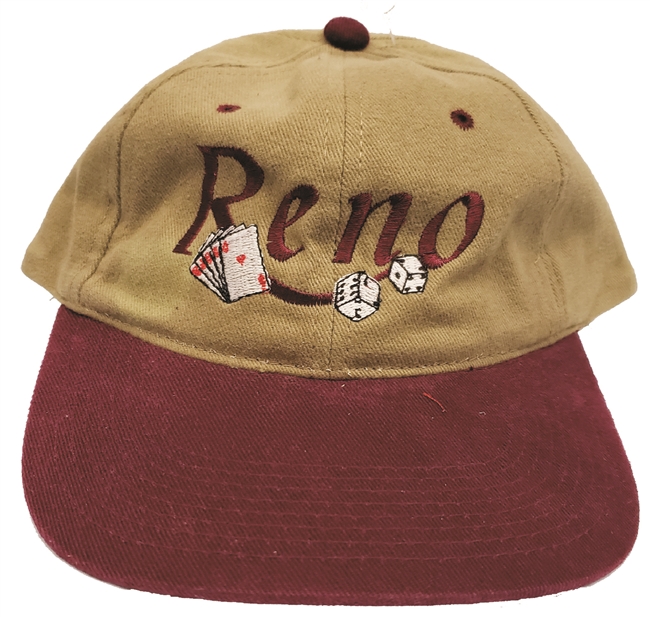 Reno embroidered low profile brushed cotton cap.
