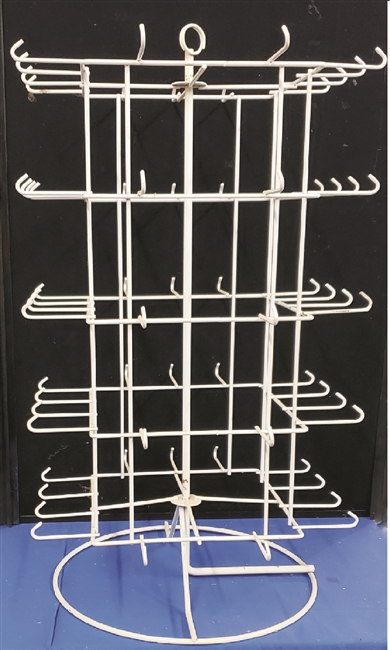65 prong counter display rack for patches and pins.