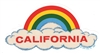 CALIFORNIA rainbow cloud static cling decal