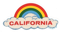 CALIFORNIA rainbow cloud static cling decal