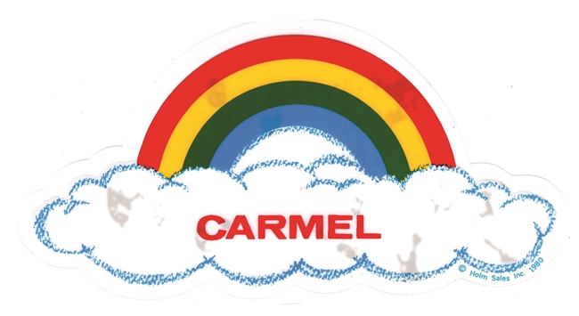 CARMEL rainbow cloud static cling decal