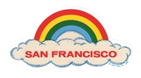 SAN FRANCISCO rainbow cloud static cling decal