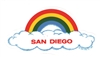 SAN DIEGO rainbow cloud static cling decal