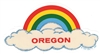 OREGON rainbow cloud static cling decal