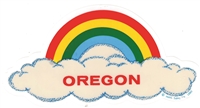 OREGON rainbow cloud decal