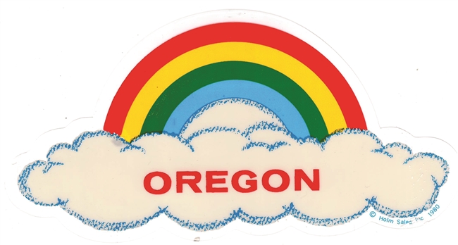 OREGON rainbow cloud decal