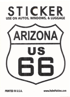 ARIZONA US 66 sticker, AZ, ARIZ, route 66