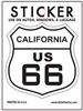 CALIFORNIA US 66 sticker, route 66