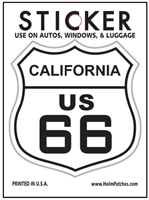 CALIFORNIA US 66 sticker, route 66