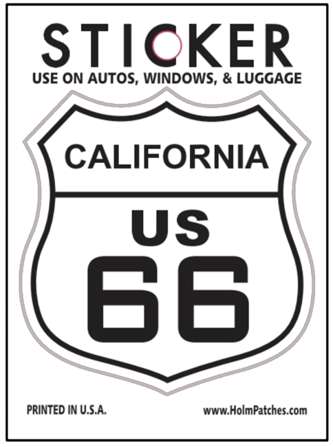 CALIFORNIA US 66 sticker, route 66