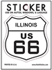 ILLINOIS US 66 sticker, route 66