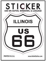 ILLINOIS US 66 sticker, route 66