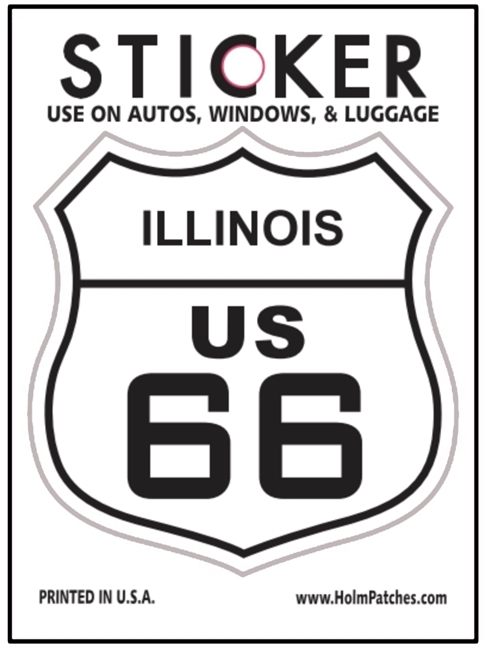 ILLINOIS US 66 sticker, route 66