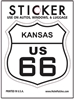KANSAS US 66 sticker, route 66