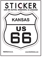 KANSAS US 66 sticker, route 66