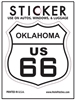 OKLAHOMA US 66 sticker, route 66