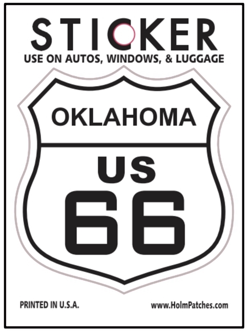 OKLAHOMA US 66 sticker, route 66