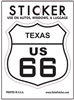 TEXAS US 66 sticker, route 66