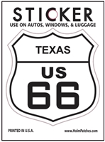 TEXAS US 66 sticker, route 66
