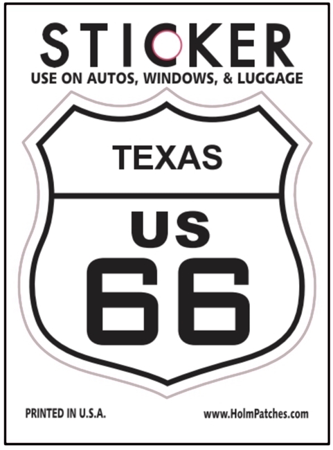 TEXAS US 66 sticker, route 66