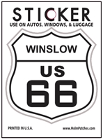 WINSLOW US 66 sticker, route 66
