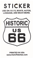 HISTORIC US 66 sticker, route 66