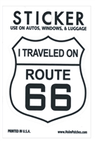 I TRAVELED ON ROUTE 66 sticker