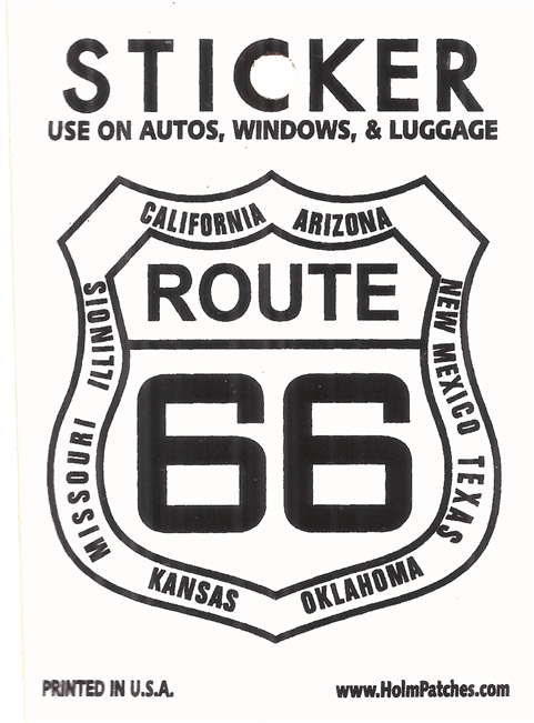 ROUTE 66 sticker with state names