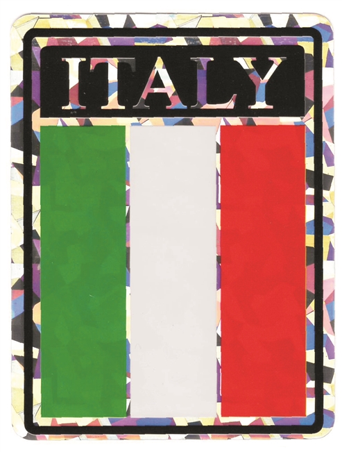 ITALY flag shield prism (foil reflective) sticker