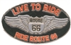 LIVE TO RIDE, RIDE ROUTE 66 hat pin.
