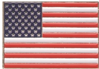 US flag Soft enamel hat pin - .875" tall x 1.25" wide - Plastic clasp - Individually poly bagged or bagged & carded for a store display rack (+$.10).