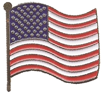 U.S. wavy flag hat pin