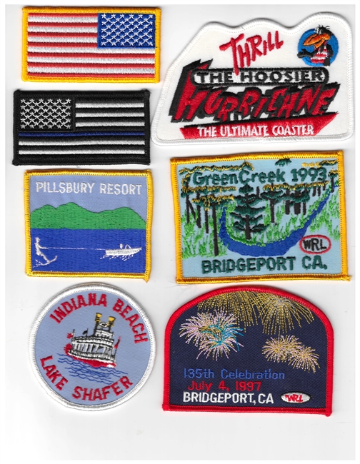 Embroidered collectible patches.