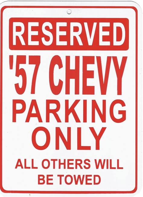 RESERVED (your name) PARKING ONLY - ALL OTHERS WILL BE TOWED metal sign. NO PARKING SIGN.