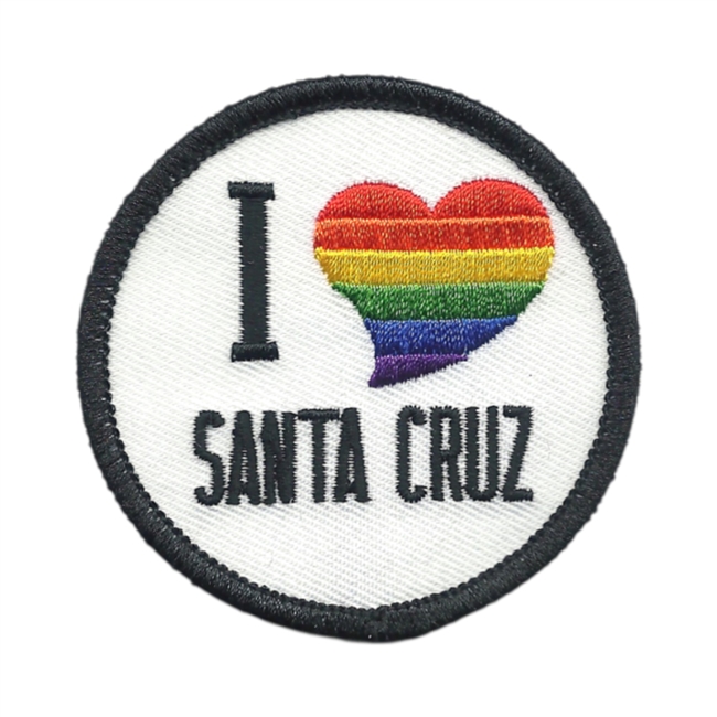 I (rainbow heart) SANTA CRUZ souvenir embroidered patch